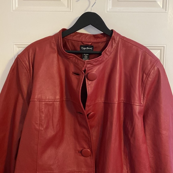 NWOT Red Leather Jacket - Picture 3 of 5